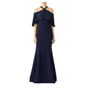 CARMEN MARC VALVO Navy Kayla Maxi Gown Dress